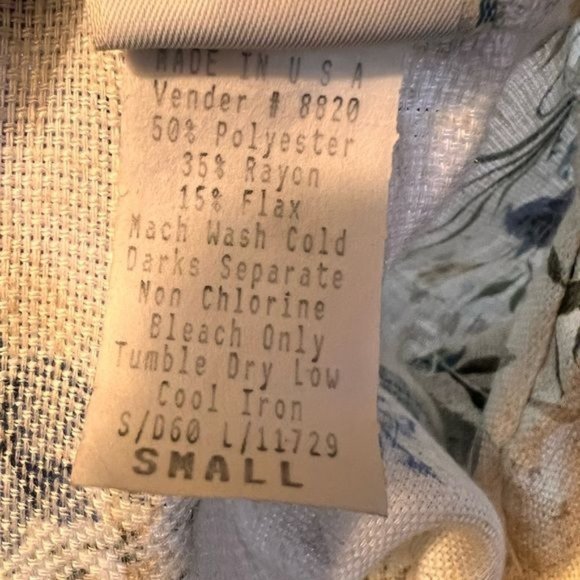 Vintage Haband floral flax blend blazer size small‎ - Picture 9 of 11